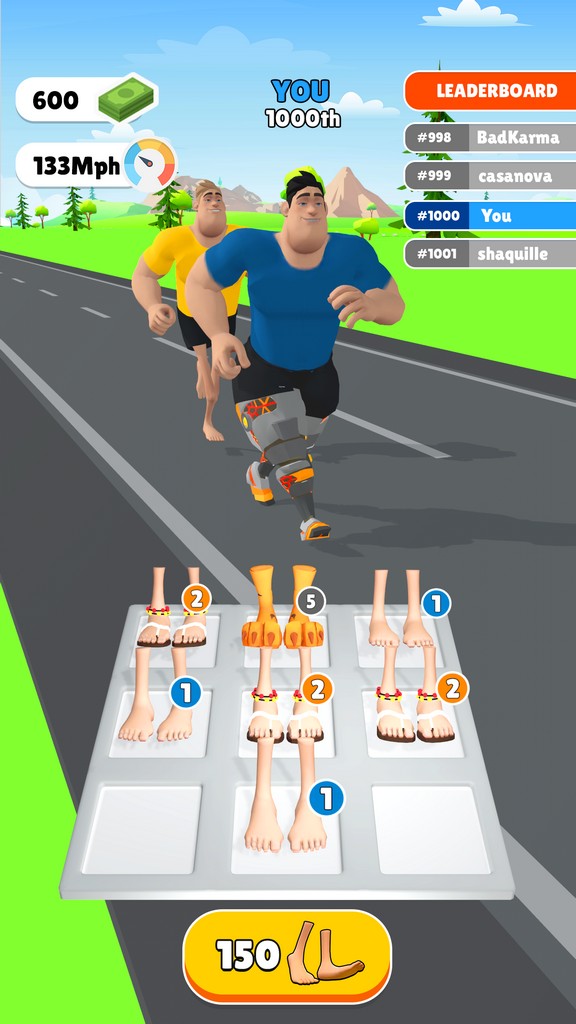 Merge Legs gameplay showing a character running through a level